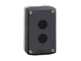 Pusta kaseta sterująca 2 otwory fi22 ciemno szara z jasno szarą bazą plastikowa XALD02 SCHNEIDER ELECTRIC