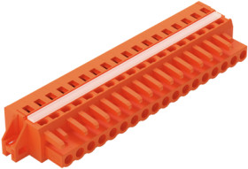 Socket header, 19 pole, pitch 5.08 mm, angled, orange, 231-318/027-000