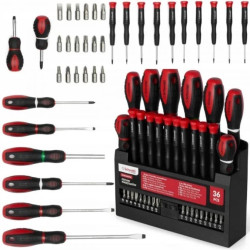 Wkrętaki z magnesem śrubokręty płaski krzyżowy w stojaku zestaw 35szt. Schmith