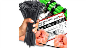 Opaska Kablowa Zaciskowa Czarna Uv 2.5X150 100 Szt