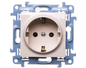 Simon 10 Gniazdo pojedyncze SCHUKO z przesłonami kremowe 16A 250V IP20 CGSZ1Z.01/41