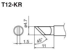 T12-KR grot ścięty typu nóż