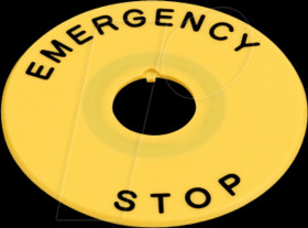 HAAV4-27 XA/X6-16mm, Nameplate for ø40mm Operator, EMERGENCY STOP