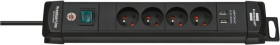 Listwa zasilająca Premium-Line z USB 4-gniazda czarna 1,8m H05VV-F 3G1,5 1951144602