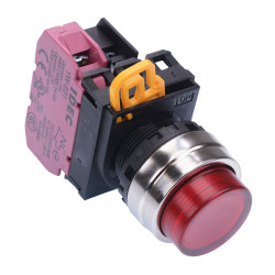 YW4L-M2E01Q4R Red 24V illuminated 22mm Metal Bezel Momentary Push Button Switch NC IP65 IDEC