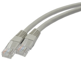 Patchcord UTP kat.5e kabel sieciowy LAN 2x RJ45 szary 1m NEKU