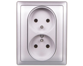 VENA Gniazdo podwójne z/u aluminium 514036