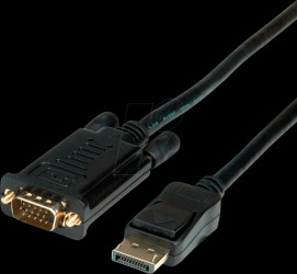04.11.71 Cable, DP connector > VGA connector , 1.5 m, black
