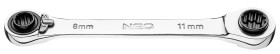 Klucz z grzechotką 4 w 1, 8 x 9 mm + 10 x 11 mm 09-792