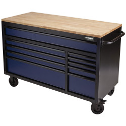 BUNKER&#xAE; 08237 Workbench 10 Drawer Roller Tool Cabinet 56&quot; Blue