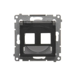 Simon 54 Pokrywa gniazd teleinf. IP44 na Keystone pod z polem opis. Transp. czarny mat wym. uszczelka IP44 do ramki DKP2B.01/49A