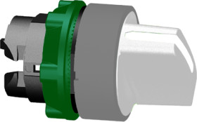 Toggle switch, 2 positions, unlit, latching, waistband round, white, front ring gray, 90°, mounting Ø 22 mm, ZB5AD201C0