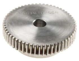 Koło zębate walcowe, moduł: 1, l.zębów: 56, śr. piasty: 40mm, śr. otworu: 10mm, Stal nierdzewna
