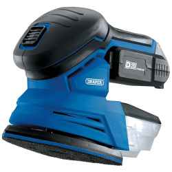 Draper 00608 D20 20V Tri-Base (Detail) Sander with 1x 2Ah Battery and Charger