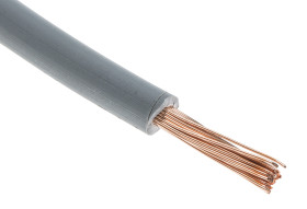 Przewód montażowy 0,75 mm2 Szary RS PRO Poliolefina usieciowana EI5 18 AWG 500 V dł. 100m 22/1.0 mm +90°C Euroclass Eca