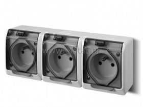 Gniazdo x3 potrójne; klapka dymna; Hermes