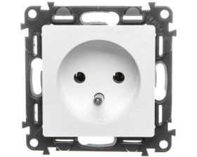 VALENA LIFE Gniazdo pojedyncze z/u 2P+Z biały 753181