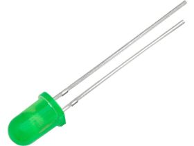 10szt. DIODA LED 5mm ZIELONA MATOWA 3V