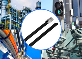 TRU COMPONENTS TC-12656652 Opaski kablowe stalowe 290 mm 4.6 mm AISI 304 z osłoną 10 szt.