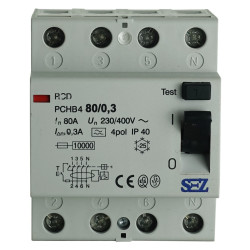 Wyłącznik różnicowoprądowy 80A 300mA 4P RCD SEZ PCHB4 80/0,3