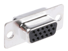 Złącze D-Sub 15-pinowe Żeński Kątowe Montaż na kablu raster 2.99mm Złoto na niklu