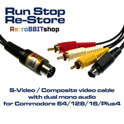 S-Video Composite Dual Mono cable for Commodore