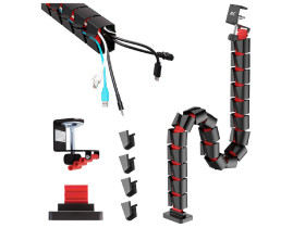 Organizer kabli / maskownica do biurka Nano RS, 1345mm, czano...