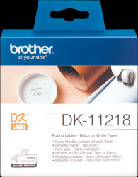 DK-11218 Round labels, white (1000 pcs/roll), paper, Ø 24