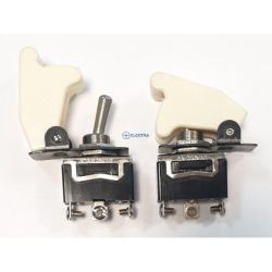 przełącznik dźwigniowy "lotniczy", SPDT, ON-ON biały