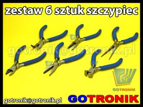 Zestaw 6 sztuk szczypców dla elektroników