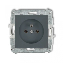 ICON Mechanizm gniazda pojedynczego z uziemieniem 2P+Z (bez przesłon torów prądowych) grafitowy mat 28IGP-1z