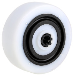Kółko do wózka, Nylon twardy, Poliamid, Biały, obc.: 320kg, śred.: 100mm, szer.: 36mm