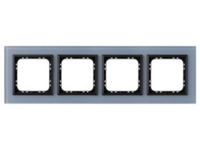 SONATA PRESTIGE Ramka 4 poczwórna szklana 4 mm niebieskie szkło szronione + ramka czarna R-4RGC/80/33 OSPEL