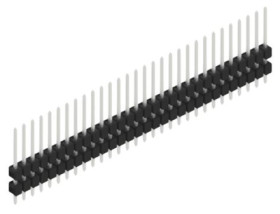 Pin header, 30 pole, pitch 2.54 mm, straight, black, 10050901