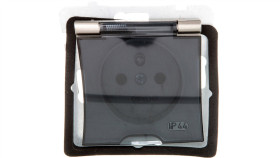 As Gniazdo Bryzgoszczelne Z/U Ip44 Z Przesłonami Klapka Przezroczysta Satyna...