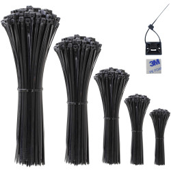 Quadrios 23CA239 Cable Tie Black UV-Proof 520 pcs Polyamide Adhesive Base