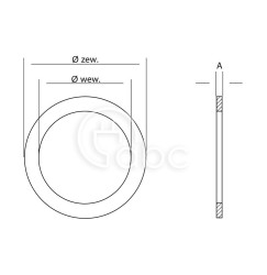 Pierścień uszczelniający płaski do dławnic, gwint M32, bezazbestowy, PLJ-M32