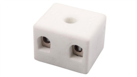 Złączka Gwintowa Porcelanowa 4Mm 2-Tory Biała Z 1 Otworem Do Przykręcania...