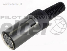 Gniazdo DIN 13pin na kabel z odgiętką