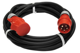 Przedłużacz budowlany elCORD z inwerterem faz CEE 16A 400V IP44 5m H07RN-F 5G1,5 (gumowy OPD) z wt. i gn. CEE 16A-5P 31255050