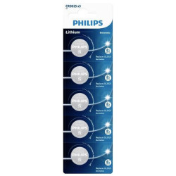 Philips 3180 CR2025 Button Cells 3V Long-lasting Lithium 5-Pack