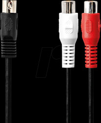 CAGL20250BK02 Nedis DIN Audio Cable | DIN 5-Pin Male | 2x RCA Female | Nickel