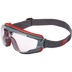 3M GG501 Goggle Gear 500 Safety Goggles Anti-Fog Coating Grey Red