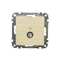 Gniazdo TV przelotowe (7dB), brzoza, efekt drewna, Sedna Design i Elements SDD180474