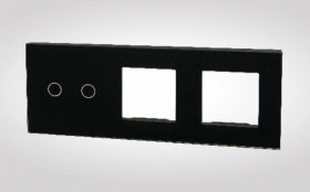 TouchMe Duży panel szklany, 1 x łącznik podwójny, 2 x ramka, czarny TM702728728B