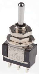 Przełącznik Wł.-wył.-(wł.) SPDT KNITTER-SWITCH Montaż panelowy długość przełącznika 10.5mm