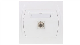 Logo Gniazdo Antenowe Pojedyncze Typu F (Sat) Biały Lgf-1