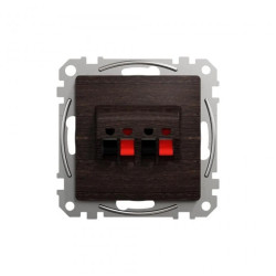 Gniazdo głośnikowe podwójne, wenge, efekt drewna, Sedna Design i Elements SDD181411