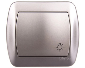 Simon Akord Przycisk /światło/ satyna metalizowana AS1/29