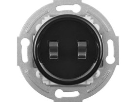 Łącznik podwójny Retro bez ramki, 10A-250V~, czarny